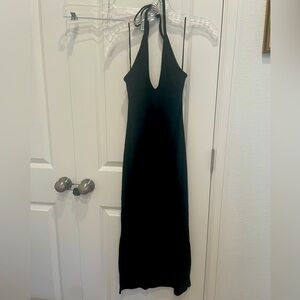 Old Navy Black Ribbed Halter Midi Dress